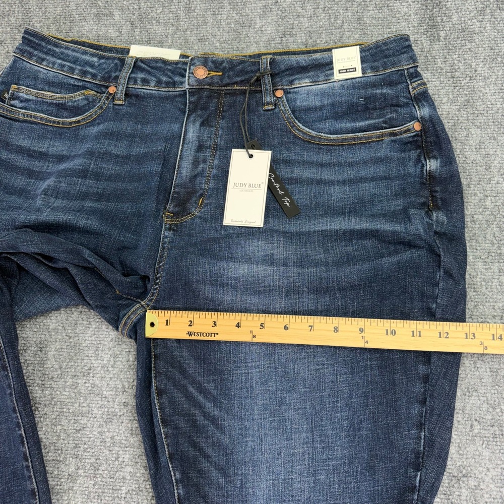 Judy Blue Jeans Womens 20W (Fits 38x27) Blue Skinny Tummy Control High Rise NWT - Picture 11 of 16